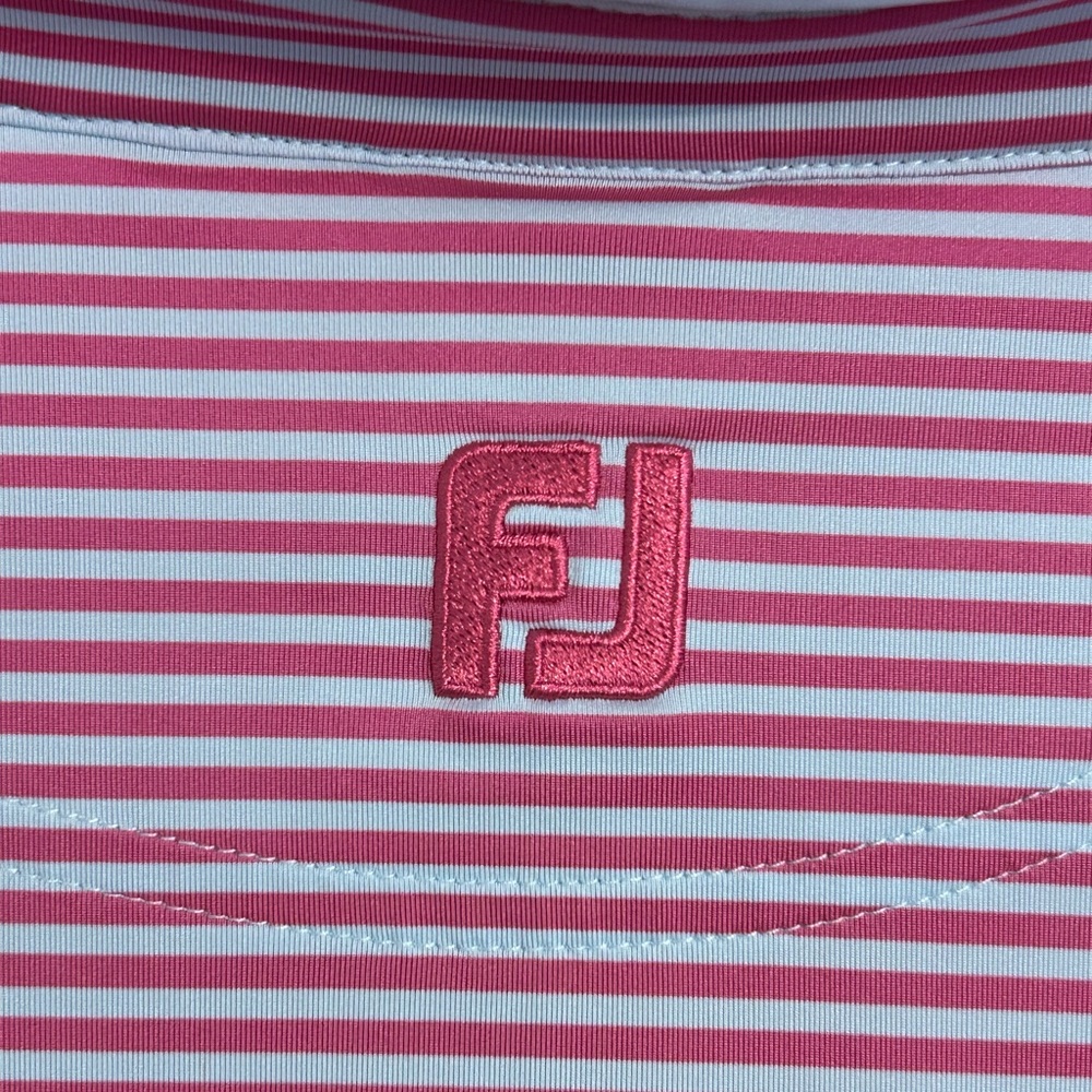 FootJoy | Striped Pink Polo Shirt | Size Large - Picture 5 of 6